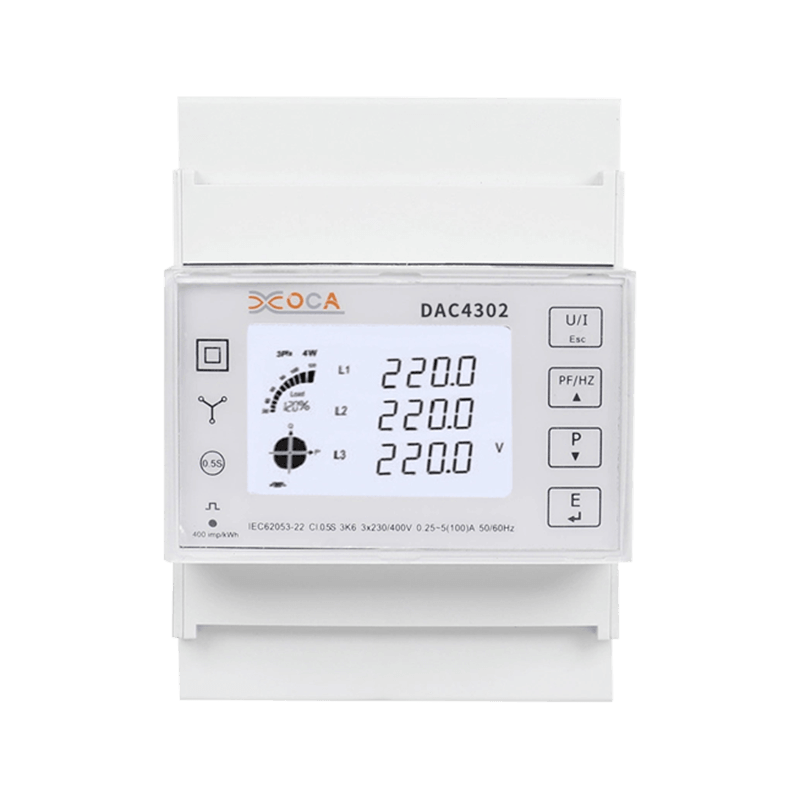 Dac4302 DIN-skinne AC Trefaset 2t elektrisk energimåler