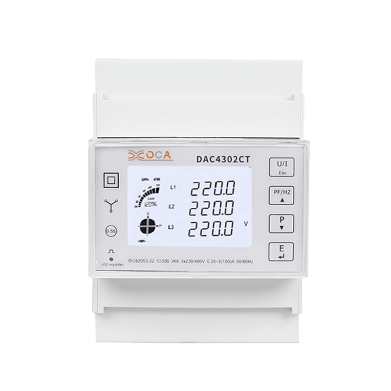 Dac4302CT DIN-skinne AC Trefase Modbus Smart Energy Meter Multimeter