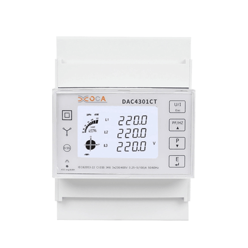 Dac4301CT DIN Rail CT Trefase Modbus Strømmåler