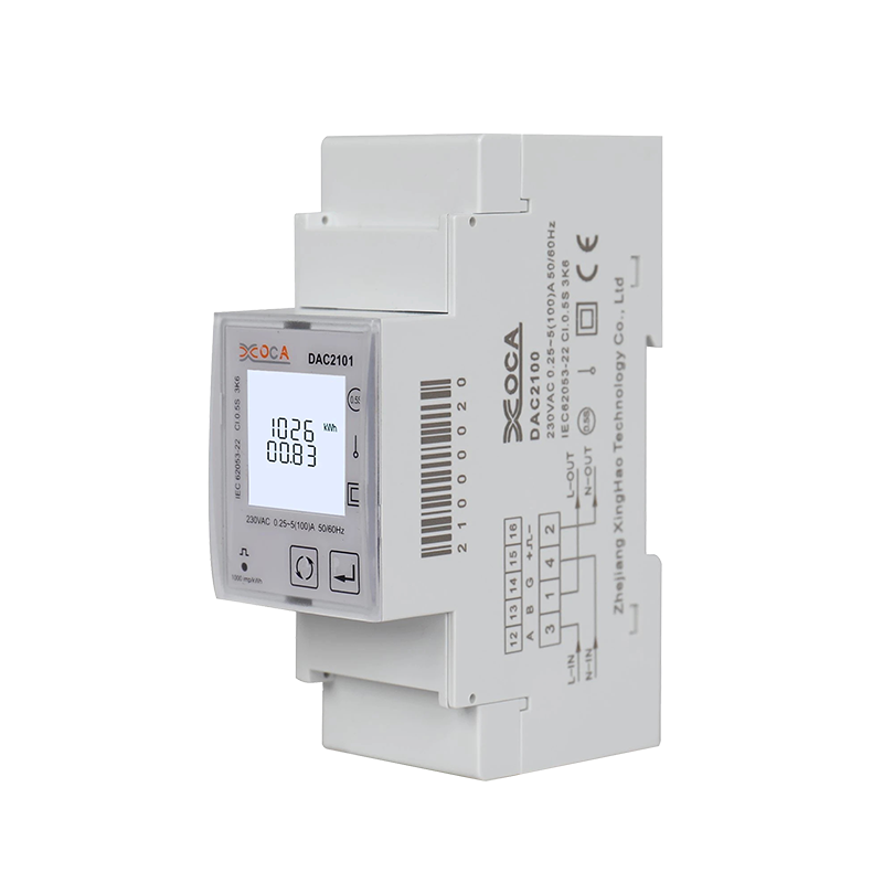 DAC2101C MID-sertifisering Høypresisjon 1-faset multifunksjons Modbus-kommunikasjon 2T Hus-/industribruk DIN-skinne elektrisk måler