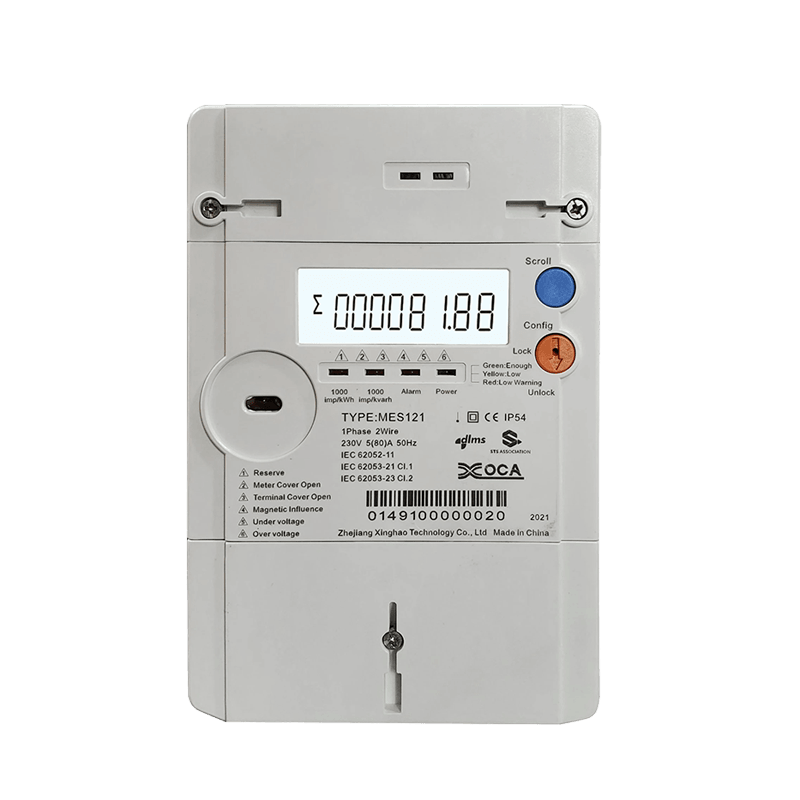 Mes121 forhåndsbetalt Sts enfase energimåler multimeter