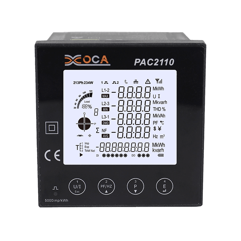 PAC2110 multifunksjons smart LCD-panel Digital strømmåler