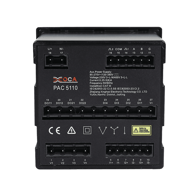 PAC5110 Trefase digital LCD elektrisk panelstrømmåler