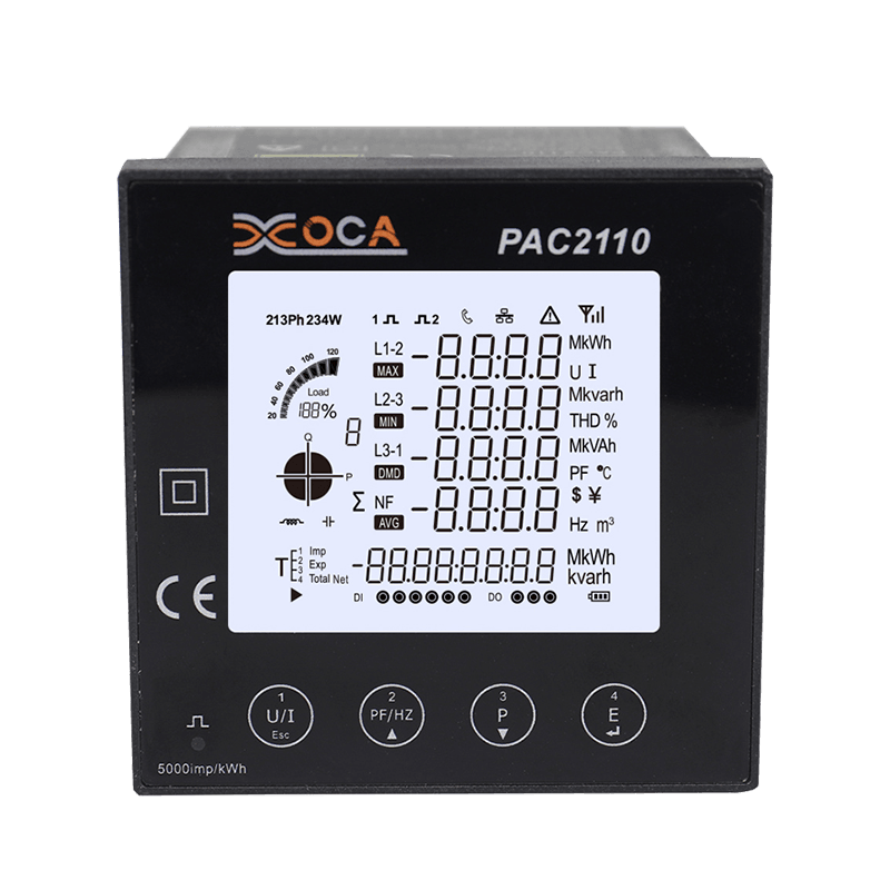 PAC2110 Multifunksjon Smart WiFi LCD-panel Digital trådløs strømanalysator