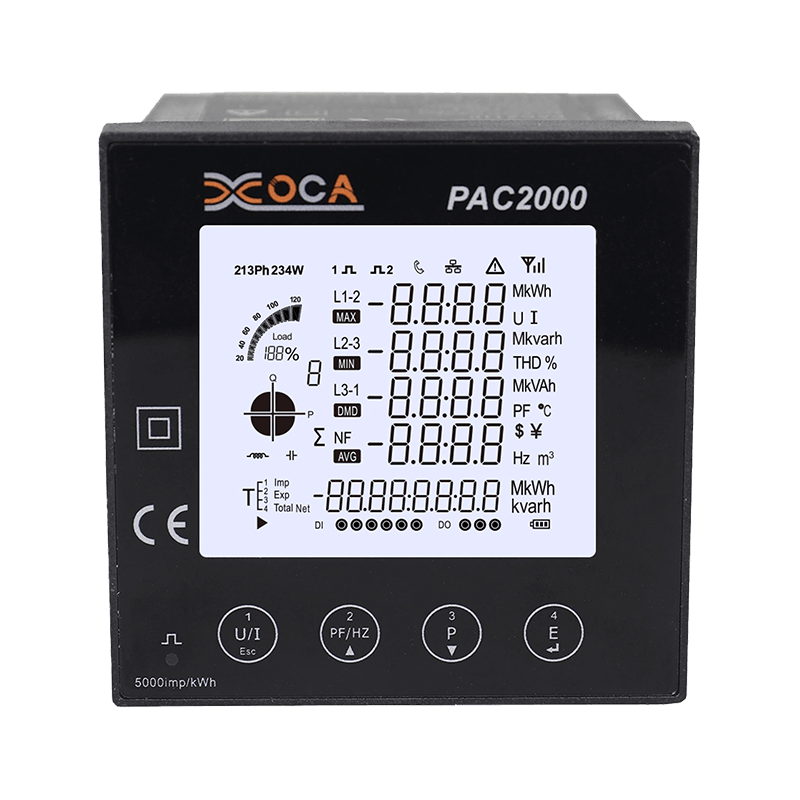 PAC2000 multifunksjons intelligent LCD-panel digital strømmåler