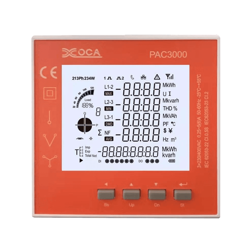 PAC3000 LCD Intelligent Panel Power Meter